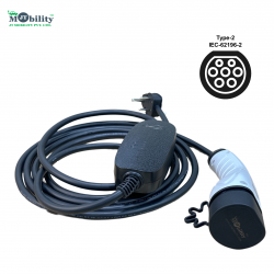 Type-2 Portable Electric Vehicle Car Charger Type 2 IEC 62196-2 - 3-Pin EU, Single Phase, 16A, 3.7kW