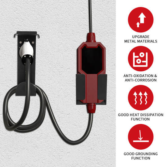 EV Charger Cable Holder Portable Charger Wall Box Holder with Type-2 dummy socket EV Charger Cable Holder Portable Charger Wall Box Holder with Type-2 dummy socket
