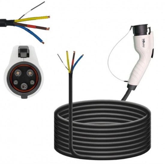Mode 3 Type-1 Tethered EV Charging Cable Type 1 SAE J1772 Female Single Phase 16 Amp 3.7Kw 5 meter