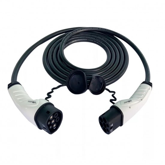 Mode-3 EV Charging Cable Type 2 IEC 62196-2 Male to Type-2 Female Three Phase, 32 Amp, 22Kw