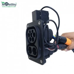 200A CCS2 Car EV Inlet Socket with actuator, 1000V DC CCS Type 2 IEC 62196-3 DC male Socket with 0.5 meter cable and locking actuator