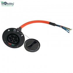 Single/Three Phase 32A Type 2 IEC 62196-2 male Inlet Socket  for EV with 0.5 meter cable