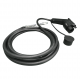 Mode 3 Type-1 EV Charging Cable  Tethered Type 1 SAE J1772 Female Single Phase 32 Amp 7Kw 5 meter