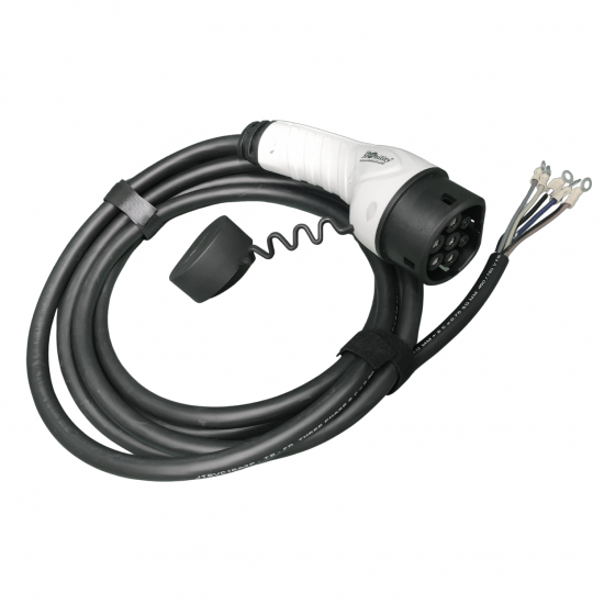Mode 3 Tethered EV Charging Cable Type 2 IEC 62196-2 Female Three Phase 16 Amp 11Kw 5 meter